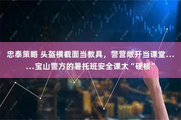 忠泰策略 头盔横截面当教具，警营敞开当课堂……宝山警方的暑托班安全课太“硬核”